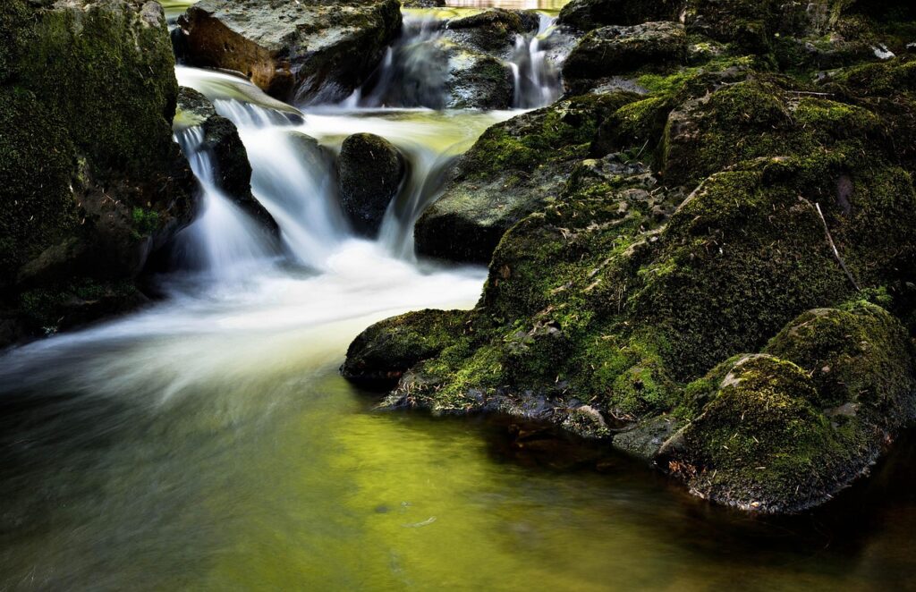 stream, brook, rocks, boulders, moss, water, flowing water, nature, outdoors, wilderness, long exposure, stream, stream, stream, stream, stream, moss